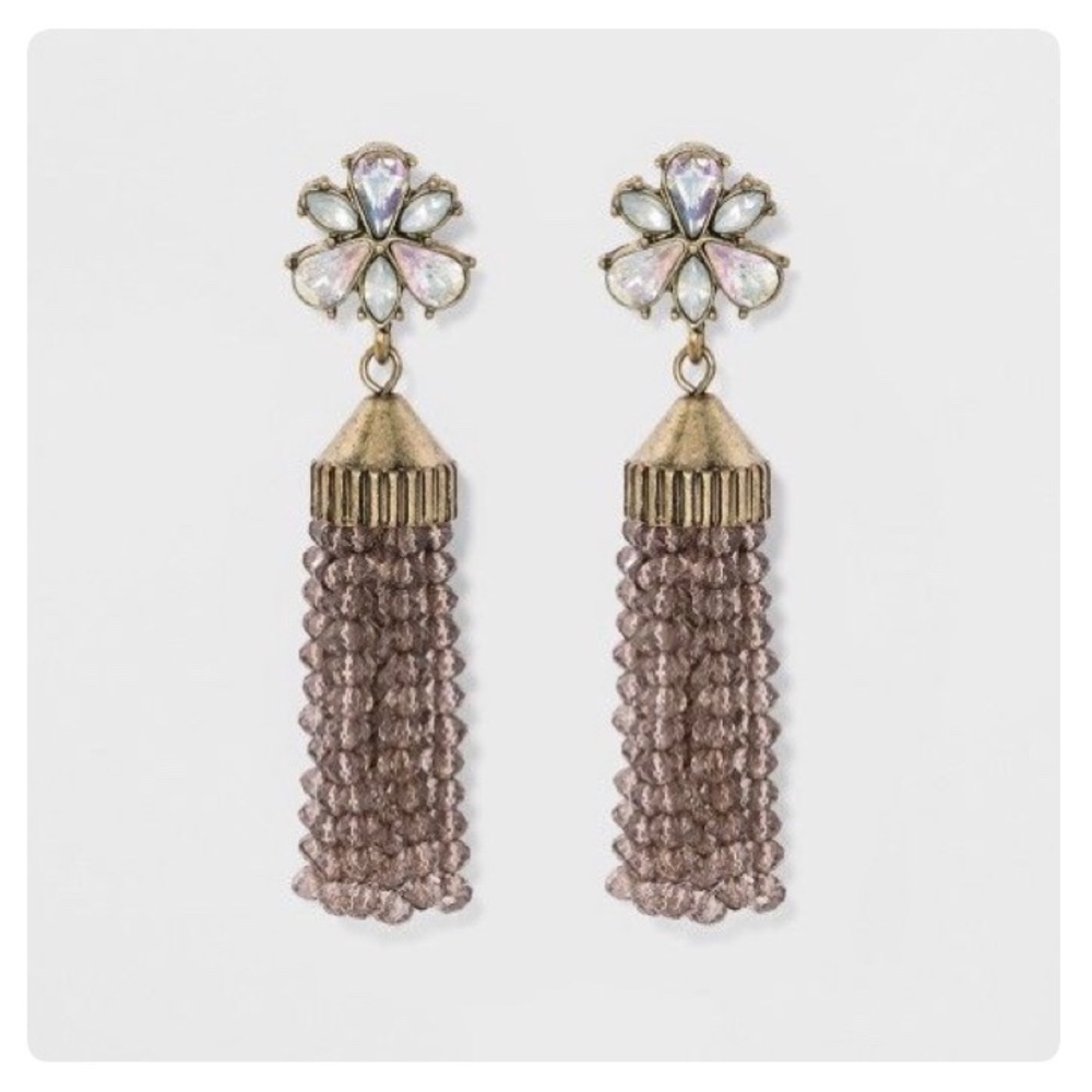 🆕 Sugarfix by BaubleBar Bead Tassel Earrings Gray